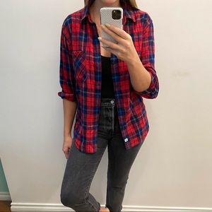 Aritzia TNA Boyfriend Fit Plaid Flannel